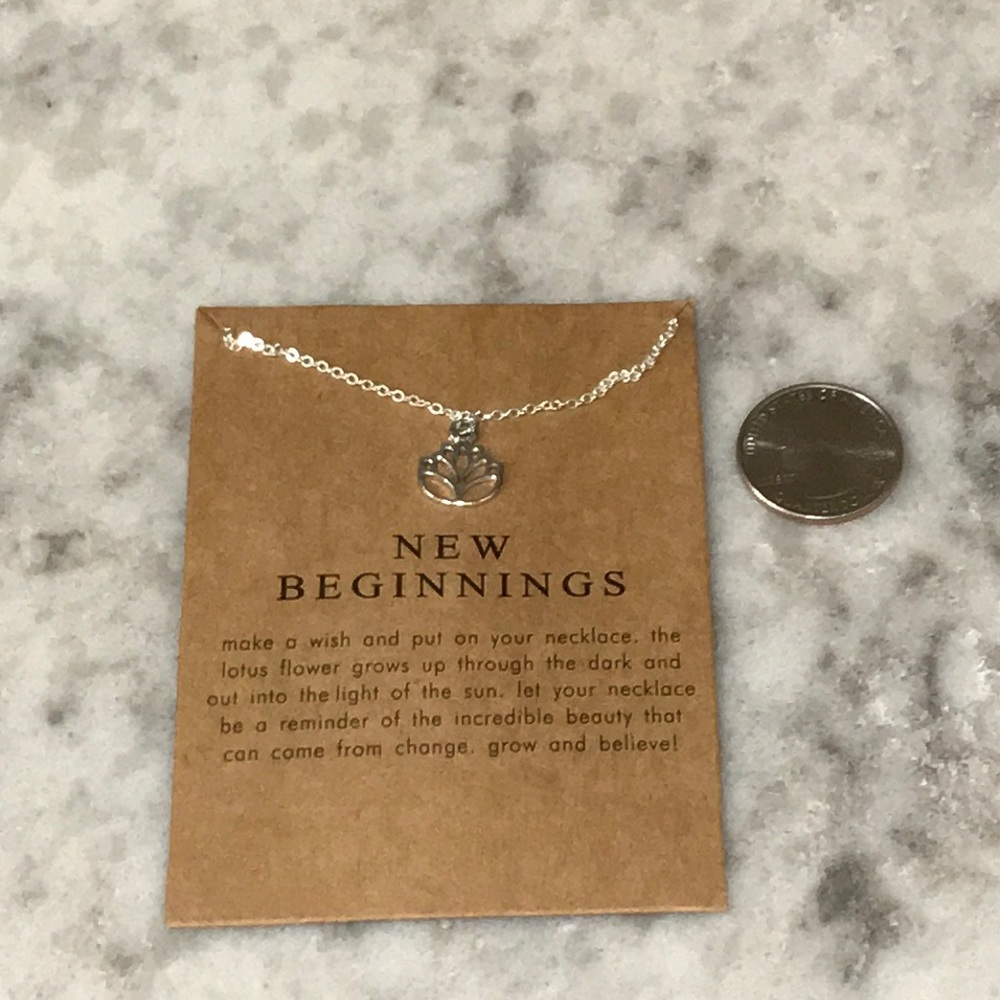 “Sara” silver lotus necklace dainty Yoga 🧘‍♀️ - Picture 3 of 3